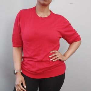 Red sweater short sleeve shirt 1x